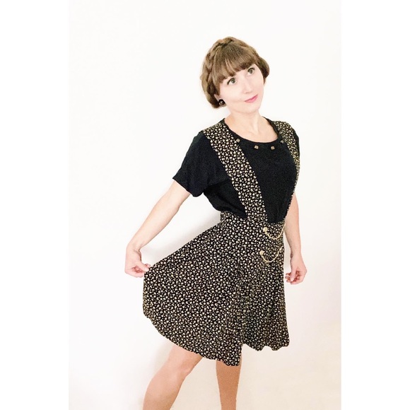 vintage 80s black blouse with gold bead details - small - Picture 4 of 8